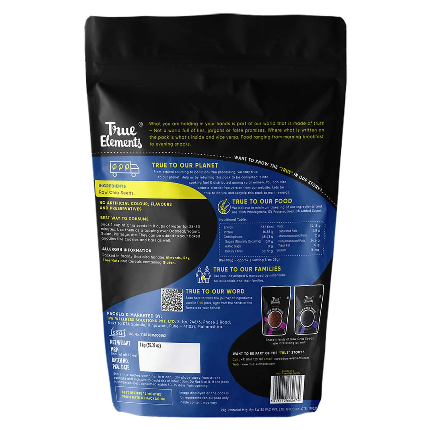 Buy TRUE ELEMENTS RAW CHIA SEEDS 1000GM Online & Get Upto 60 OFF at