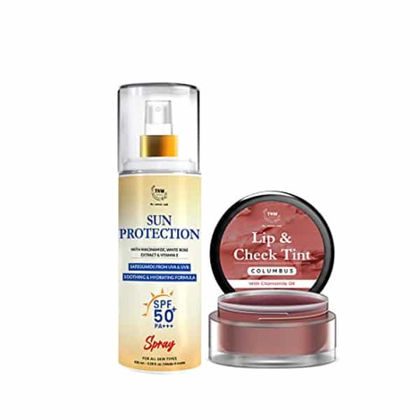 Tnw The Natural Wash Skincare Combo With Sun Protection Spf 50 Spray & Columbus Lipr All Skin Types