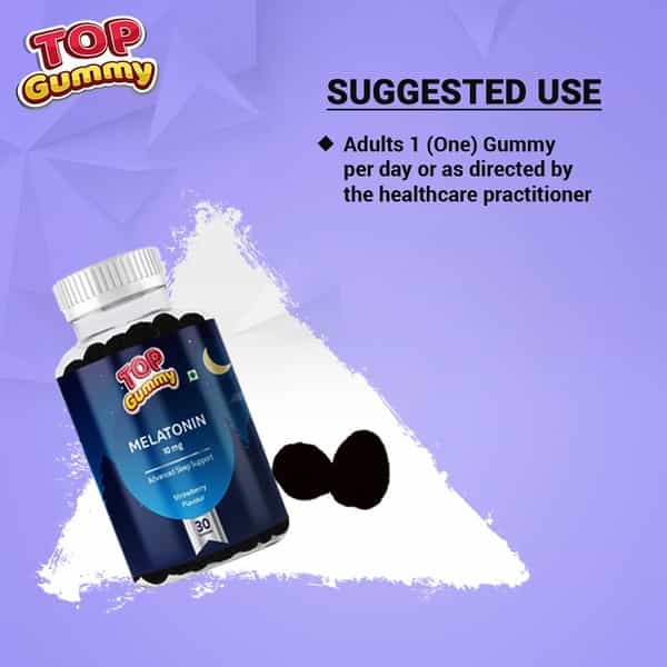 Top Gummy Melatonin 10Mg Advanced Sleep Support ( Strawberry Flavour ) -30 Gummies