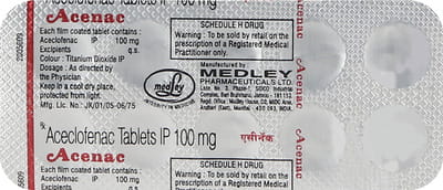Acenac 100mg Strip Of 10 Tablets