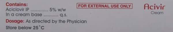Acivir 5% Tube Of 5Gm Cream