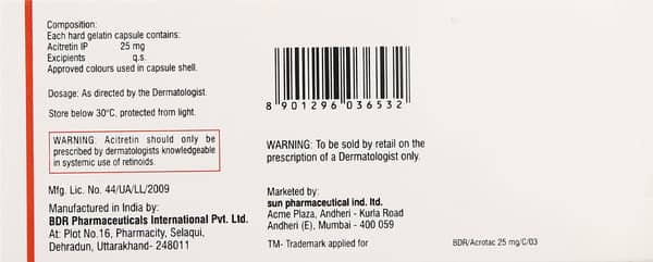 Acrotac 25mg Strip Of 20 Capsules