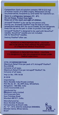 Actrapid Flexpen 100iu Pre Filled Pen Of 3ml Solution For Injection