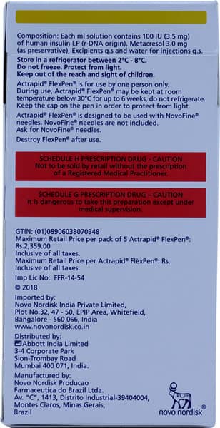 Actrapid Flexpen 100iu/ml Solution For Injection