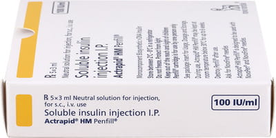 Actrapid Hm Penfill 100iu Cartridge Of 3ml Solution For Injection