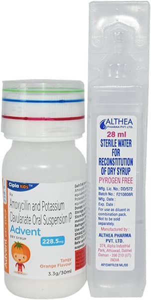 Advent 228.5mg Tangy Orang Flavour Kids Dry Syrup 30ml