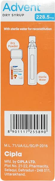 Advent 228.5mg Tangy Orang Flavour Kids Dry Syrup 30ml