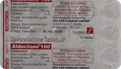 Aldactone 100mg Strip Of 15 Tablets