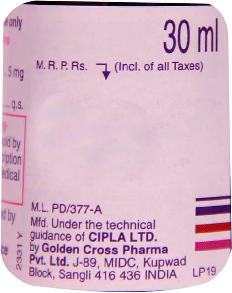 Alerid Bottle Of 30ml Syrup