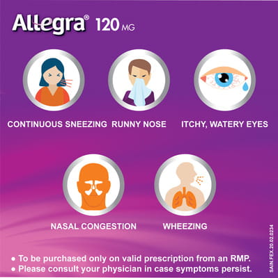 ऐलेग्रा 120एमजी की स्ट्रिप 10 टैबलेट्स