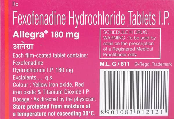 Allegra 180mg Tablet