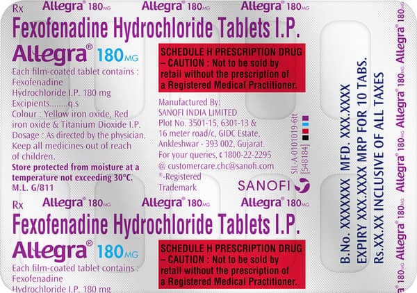 Allegra 180mg Tablet