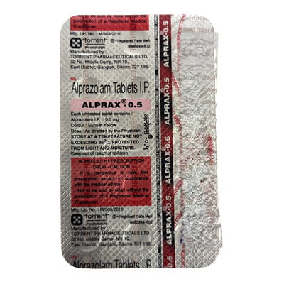 Alprax 0.5mg Strip Of 15 Tablets