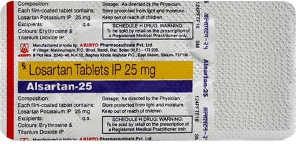 Alsartan 25Mg Strip Of 10 Tablets
