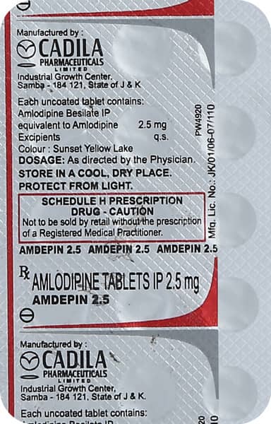 Amdepin 2.5Mg Strip Of 15 Tablets