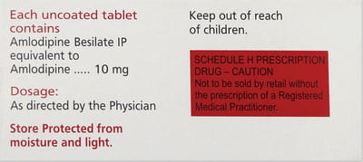 Amlip 10mg Strip Of 10 Tablets