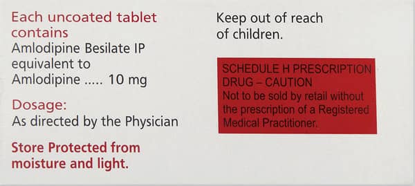 Amlip 10mg Strip Of 10 Tablets