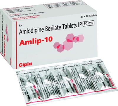 Amlip 10mg Strip Of 10 Tablets