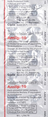 Amlip 10mg Strip Of 10 Tablets