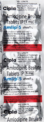 Amlip 5mg Strip Of 10 Tablets