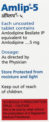 Amlip 5mg Strip Of 10 Tablets