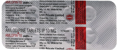 Amlopin 10mg Strip Of 10 Tablets