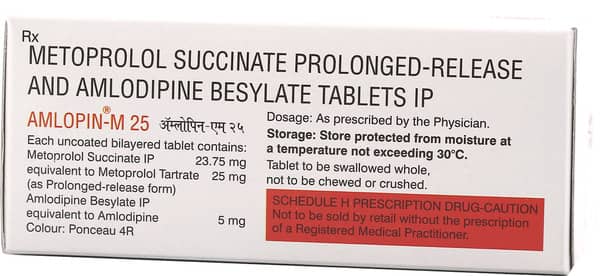 Amlopin M 25mg Strip Of 10 Tablets