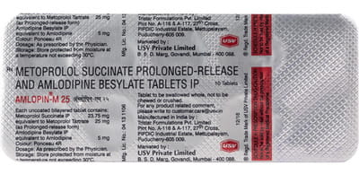 Amlopin M 25mg Strip Of 10 Tablets