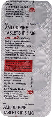Amlopin 5mg Strip Of 10 Tablets