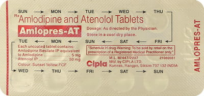 Amlopres At 50mg Strip Of 15 Tablets
