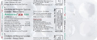 Amlovas Xm 5/50mg Strip Of 10 Tablets