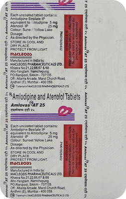 Amlovas At 25mg Strip Of 15 Tablets