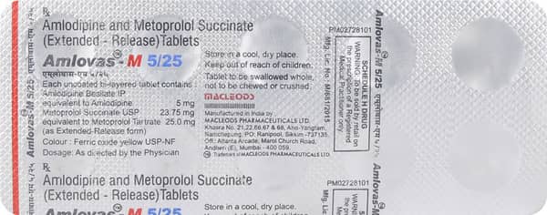 Amlovas M 5/25mg Strip Of 10 Tablets