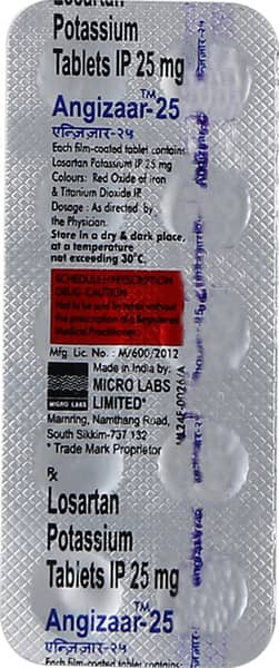 Angizaar 25mg Strip Of 10 Tablets