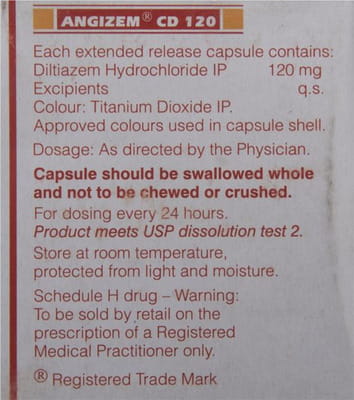 Angizem Cd 120mg Strip Of 10 Capsules