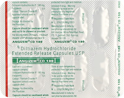 Angizem Cd 180mg Strip Of 10 Capsules