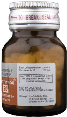 Anti Thyrox 20mg Bottle Of 100 Tablets