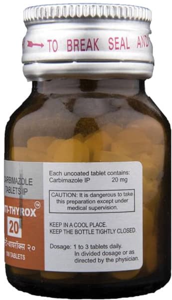 Anti Thyrox 20mg Bottle Of 100 Tablets