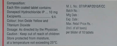 Aricep 10mg Strip Of 10 Tablets