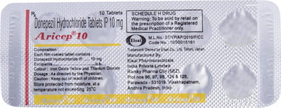 Aricep 10mg Strip Of 10 Tablets