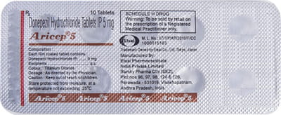 Aricep 5mg Strip Of 10 Tablets