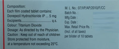 Aricep 5mg Strip Of 10 Tablets