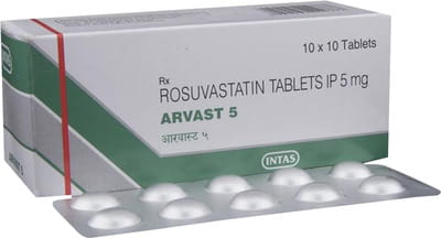 Arvast 5mg Strip Of 10 Tablets