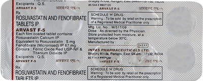 Arvast F 5mg Strip Of 10 Tablets
