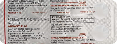 Arvast F 10mg Strip Of 10 Tablets