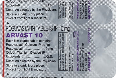Arvast 10mg Strip Of 15 Tablets