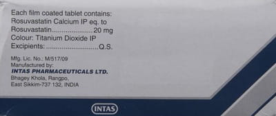 Arvast 20mg Strip Of 10 Tablets