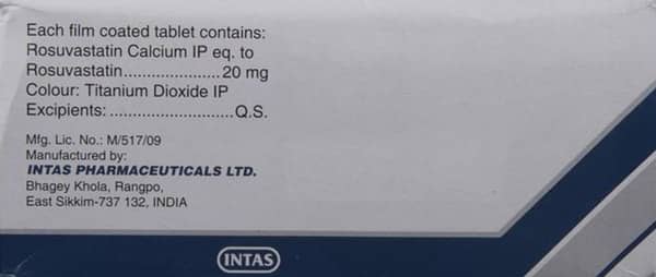 Arvast 20mg Strip Of 10 Tablets