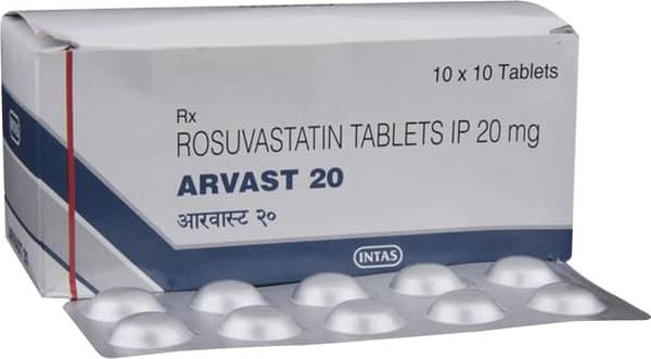 Arvast 20mg Strip Of 10 Tablets