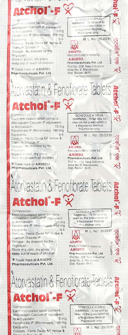 Atchol F Strip Of 10 Tablets: Uses, Side Effects, Price & Dosage ...